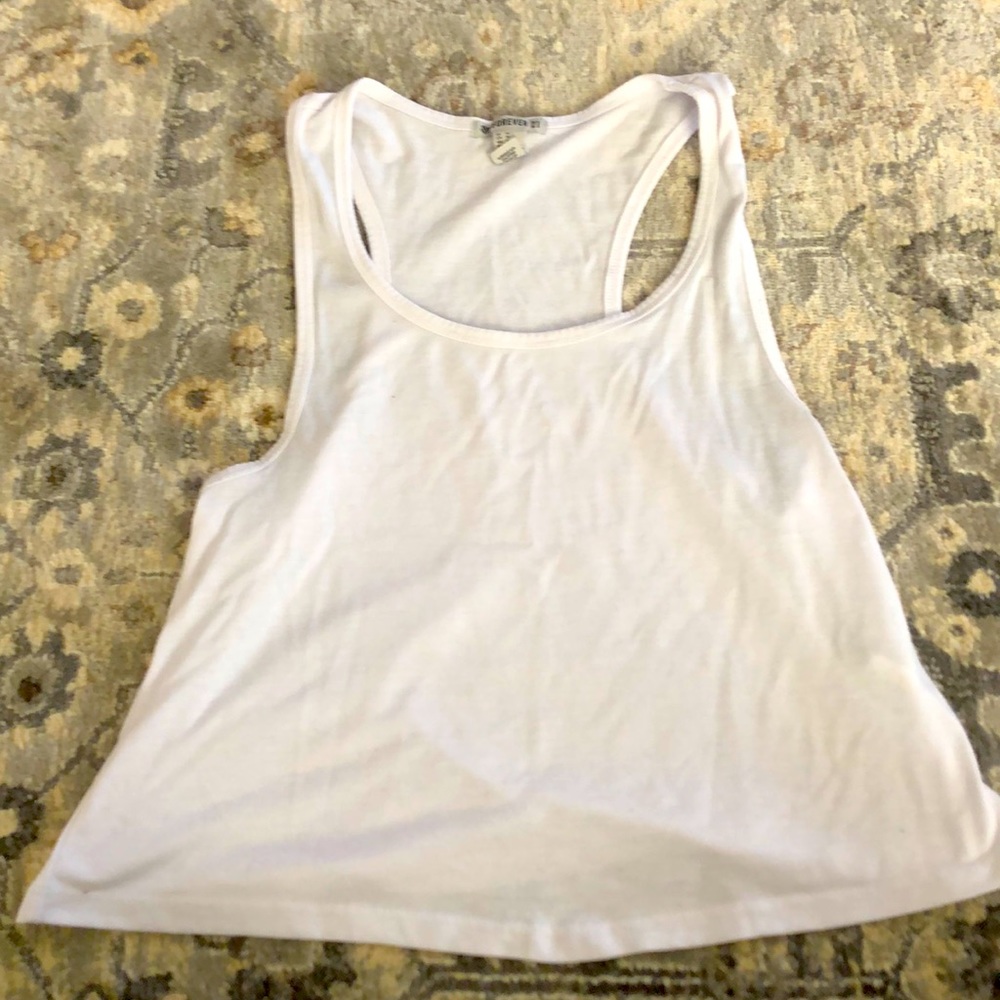 White crop top tank top
